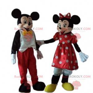 Två mycket framgångsrika Minnie och Mickey Mouse maskotar -