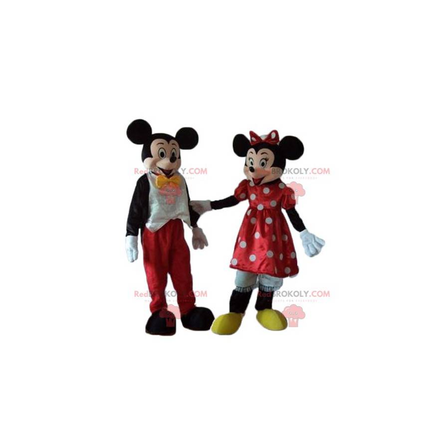 Två mycket framgångsrika Minnie och Mickey Mouse maskotar -