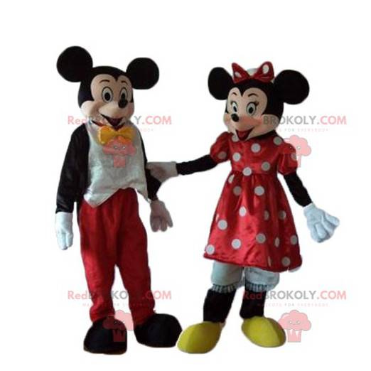 2 mascotes de Minnie e Mickey Mouse muito bem-sucedidos -