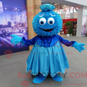 Maskottchenfigur eines Cyan...