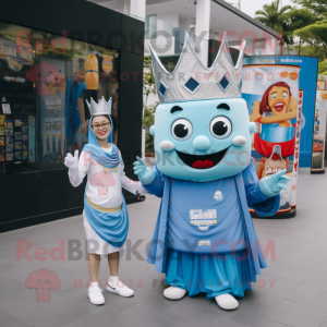 Sky Blue Queen Maskottchen...