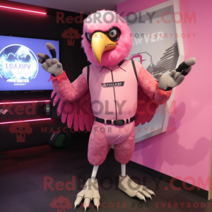 Maskottchen eines rosa...