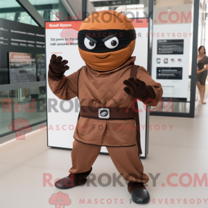 Mascot character of a Brown...