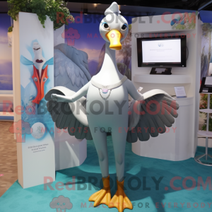 Mascot karakter van grijze...