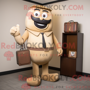 Mascot character of a Tan...