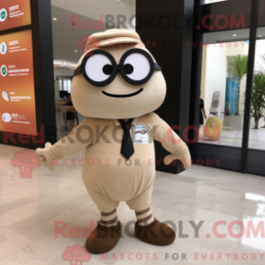 Característica da máscara de um timeglass solbrun com um bukse e koffert - Ampulheta mascotes - REBROKO_430862 - RedBrokoly.com