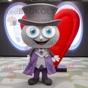 Gray Arrow Of Love mascot costume character dressed with a A-Line Skirt and Pocket squares