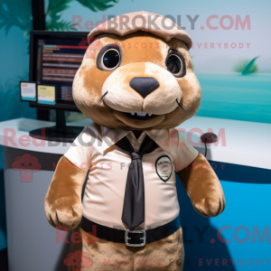Mascot character of a Brown...