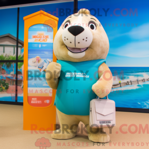 Mascot character of a Beige...