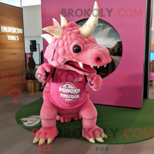 Maskottchen eines rosa...