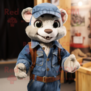nan Ferret mascot costume character dressed with a Jeans and Gloves