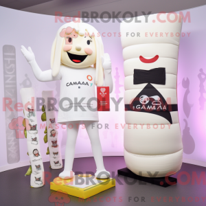 Maskot karakter av en hvit...