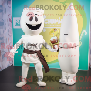 Maskot karakter av en hvit...