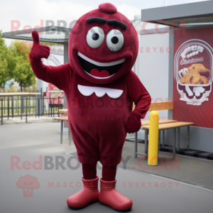 Maroon Burgers maskot drakt...