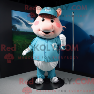 Mascot character of a Cyan...