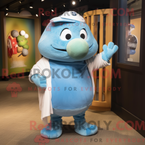 Mascot character of a Cyan...
