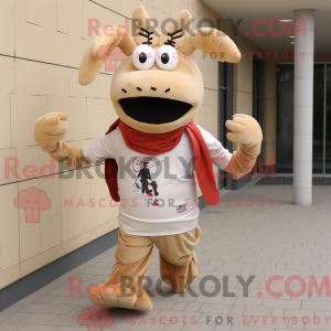 Mascot character of a Beige...
