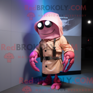 Mascottefiguur van een roze...