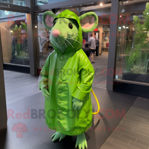 Lime Green Rat maskot...