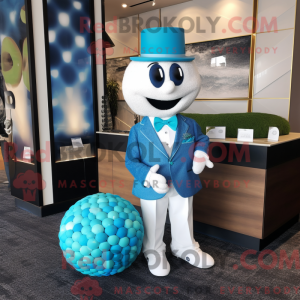 Mascot character of a Cyan...