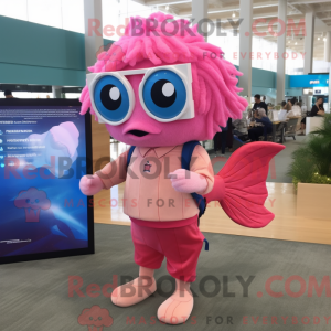 Mascot character of a Pink...