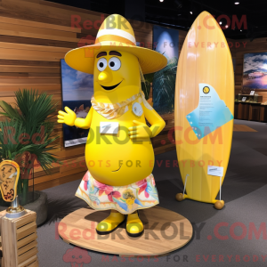 Mascottefiguur van een gele...