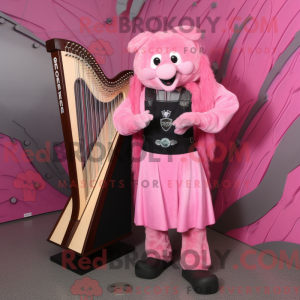 Maskottchenfigur einer rosa...