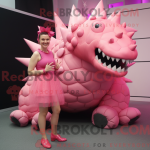 Maskottchen eines rosa...