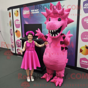 Maskottchen eines rosa...