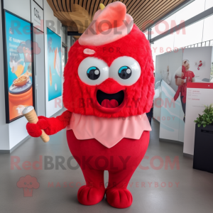 Red Ice Cream Maskottchen...