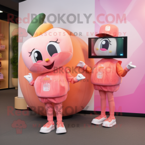Persika Rosa maskot kostym...