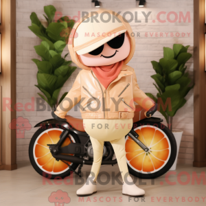 Maskotkarakter af en beige...