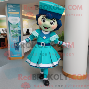 Mascot character of a Cyan...