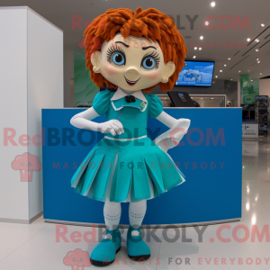 Mascot character of a Cyan...