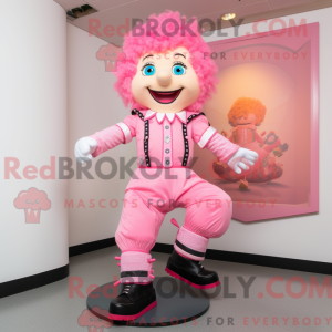 Maskottchenfigur eines rosa...