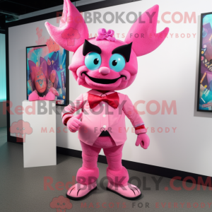 Maskottchen eines rosa...