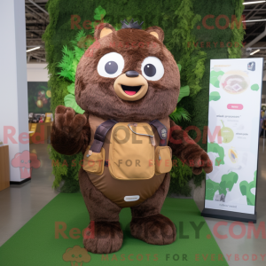 Maskot karakter af et brunt...