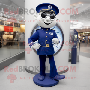 Navy Wrist Watch mascot costume character dressed with a Flare Jeans and Shoe laces
