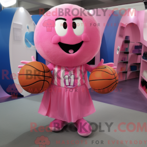Mascot character of a Pink...