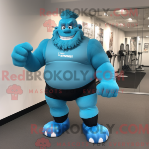 Mascot character of a Cyan...