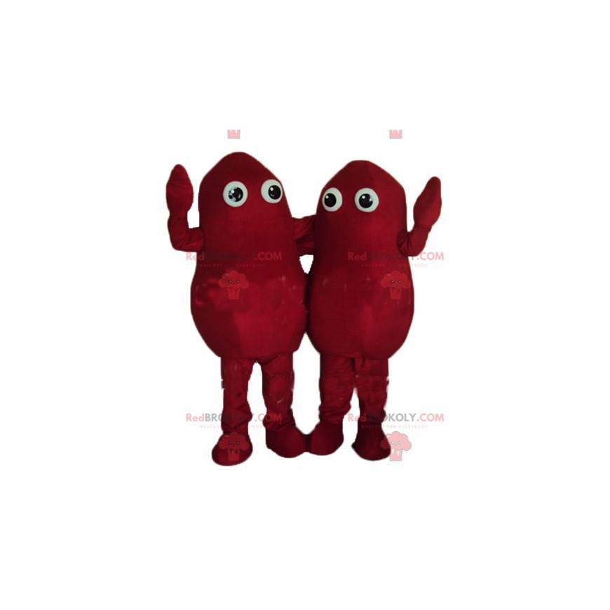 2 mascottes de bonshommes de patates rouges - Redbrokoly.com