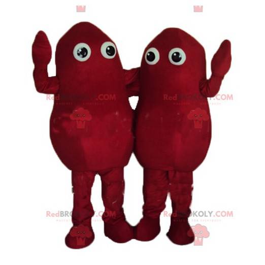 2 mascotes de batatas vermelhas - Redbrokoly.com