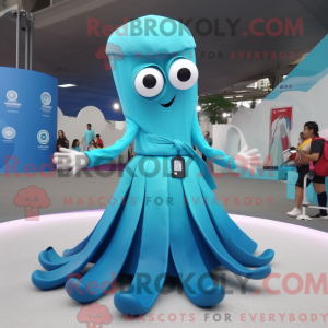 Mascot character of a Cyan...