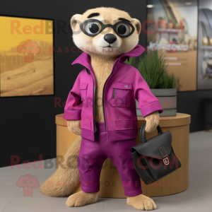 Magenta Meerkat maskot...