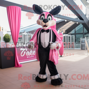 Maskotkarakter af en Pink...