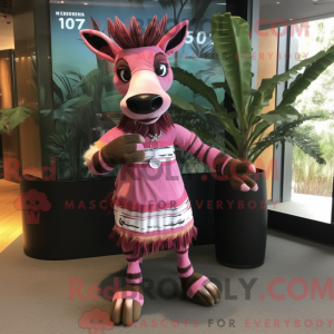 Mascot character of a Pink...