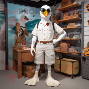 White Seagull maskot kostym...