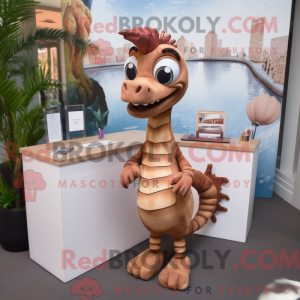 Mascot character of a Brown...
