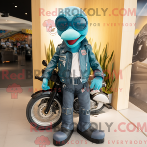 Mascot character of a Teal...