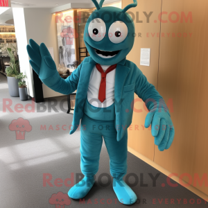 Mascot character of a Teal...